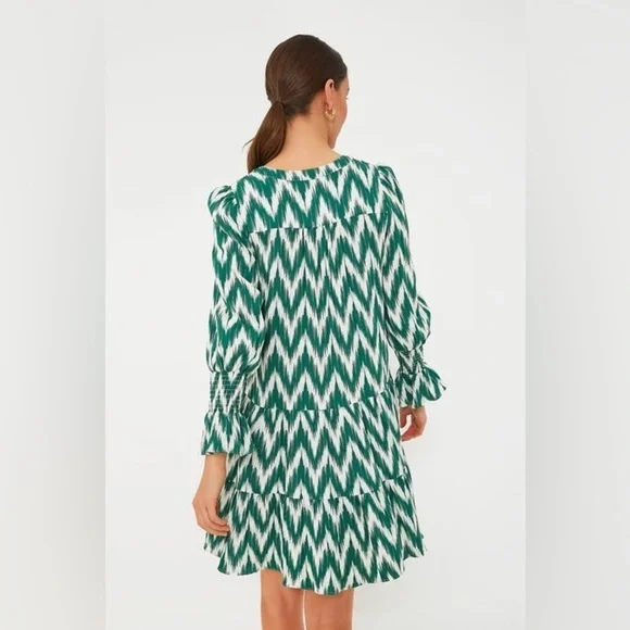 Tuckernuck Pomander Place Ikat Kenzo Tiered Babydoll Dress Bohemian Festival L - Picture 3 of 12